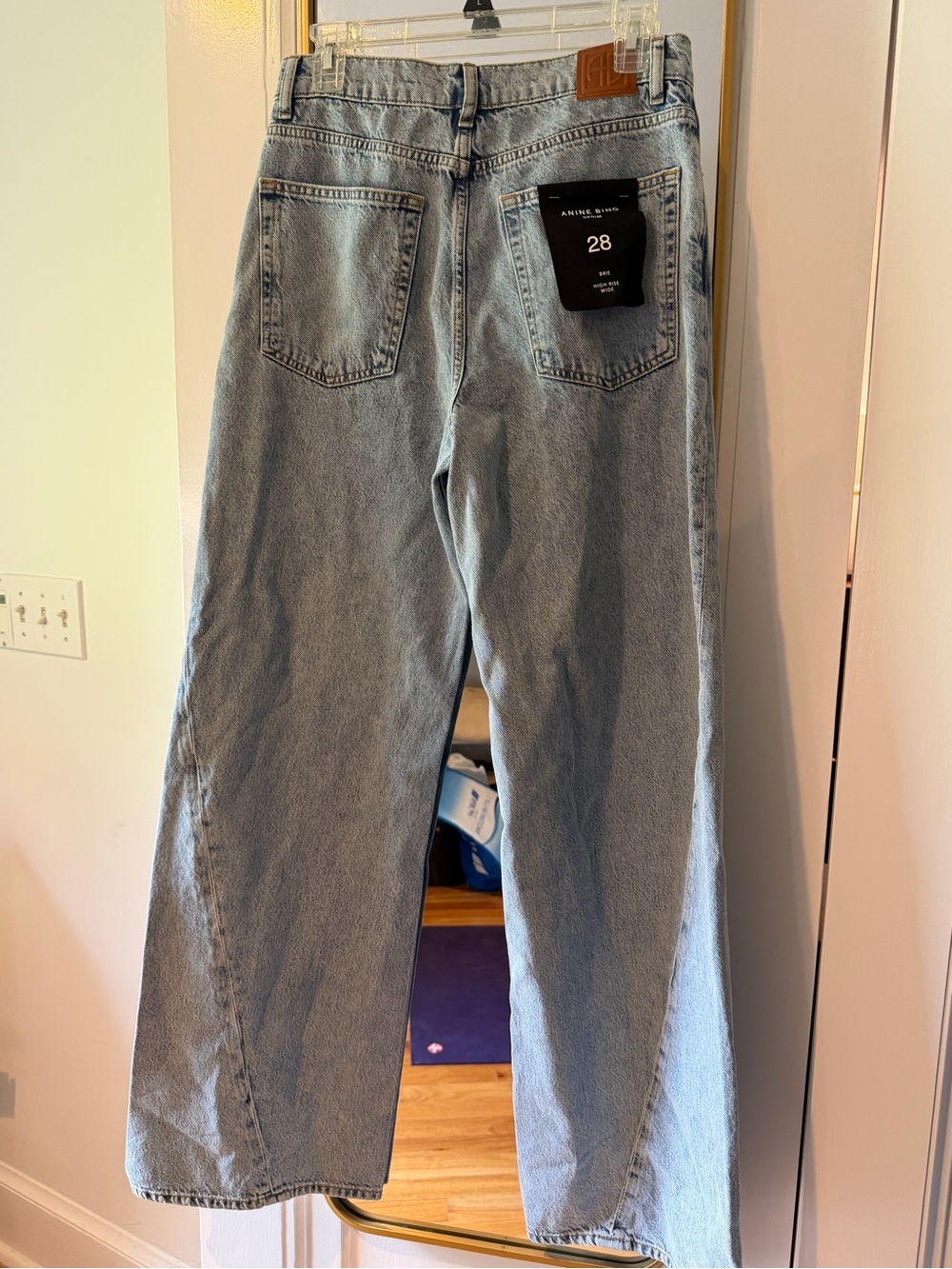 Anine Bing Brie Light Wash High Rise Wide Leg Jeans - Picture 6 of 6